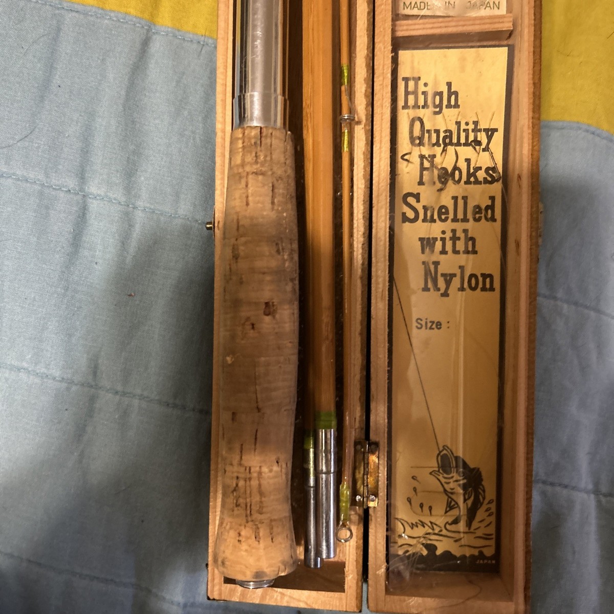 Vintage 4 Piece Japanese Bamboo Fly Fishing Pole In Wooden Case | eBay