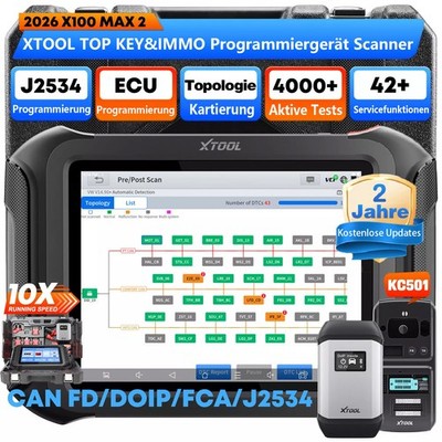 2026 XTOOL X100 MAX2+KC501 OBD2 Diagnosegerät J2534 ECU-Programmierung Deutsch