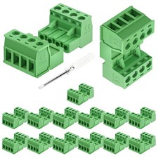 15 Sets 4P 15A 600V Terminal Block Assortment, 5.08mm Pitch PCB Mount Screw T...