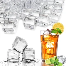 Fake Ice Cubes, 50 Pcs 1" Artificial Plastic Ice Cube, 25 Mm Acrylic Crystal Dia