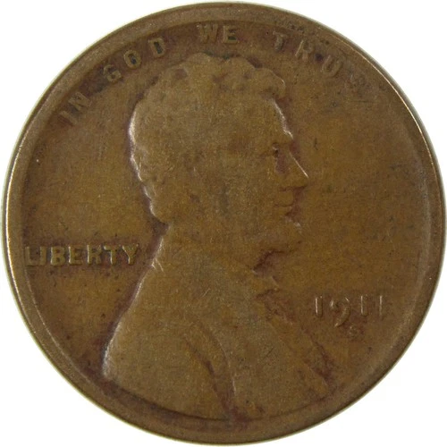 1911 S Lincoln Wheat Cent AG About Good Penny 1c Coin SKU:I26271