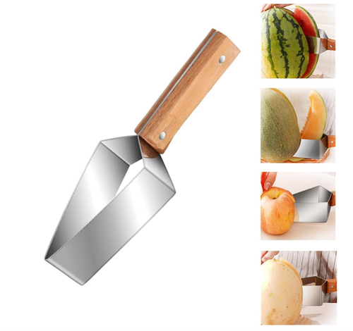 Triangle Watermelon Cutter,Stainless Steel with Wooden Handle-Melon Slicer Tool - Bild 2 von 11