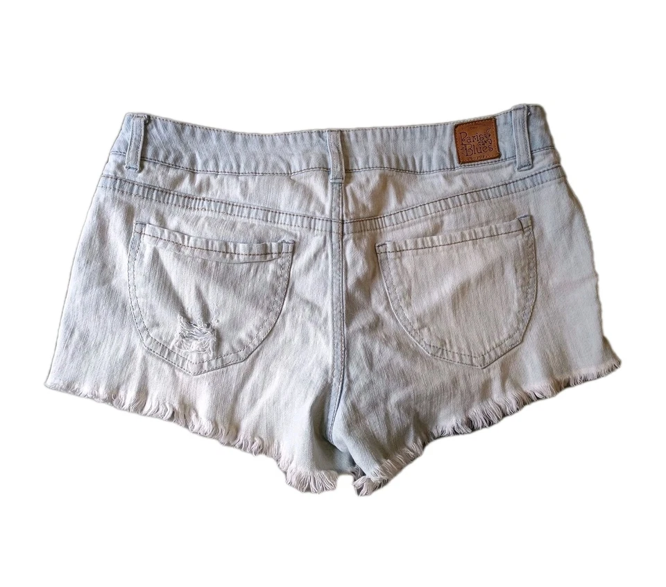 Pantalones Cortos Micro Jean Años 90 Y2K Tiro Bajo Denim Botín Junior Talla 9 Hottie Paris Azul Foto 2 de 4