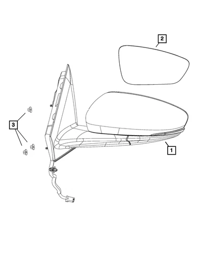 Genuine Mopar Outside Rear-View Mirror Right 1UY10TZZAF