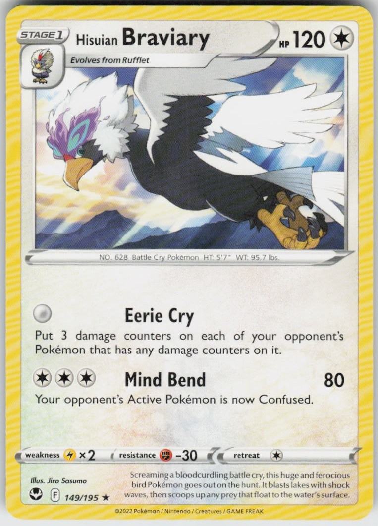 Hisuian Braviary 149/195 Rare Silver Tempest Near Mint