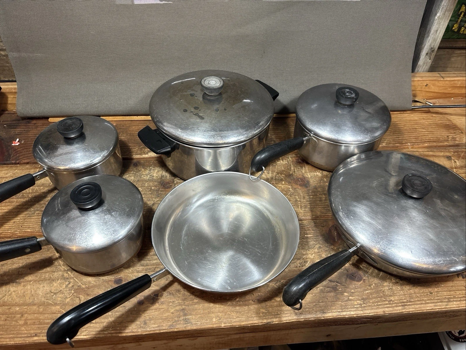 Revere Ware 1801 Copper Bottom Cookware – Vintage Lot of 11 Pieces – USA