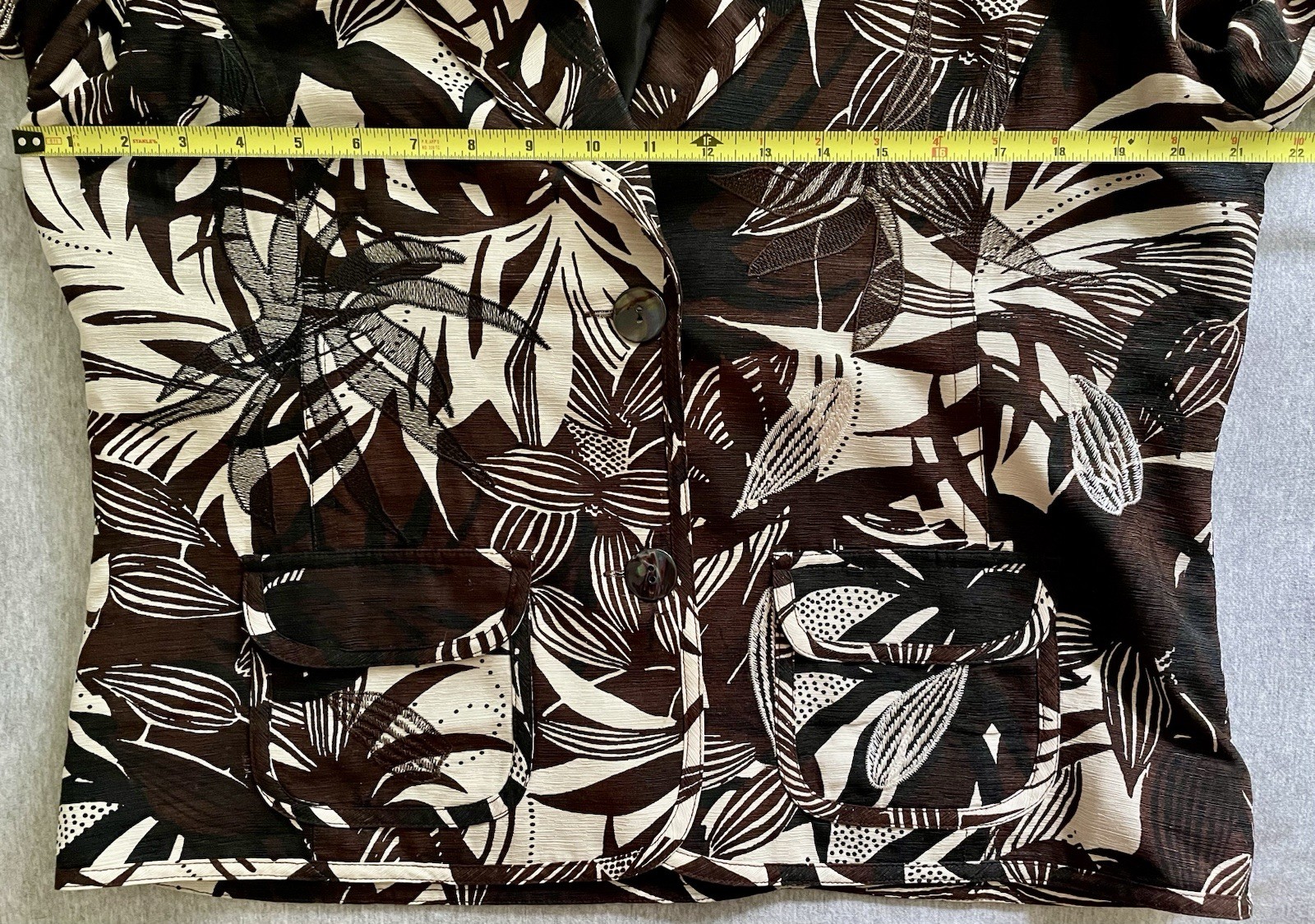 Chico’s Women’s Size 2 Leaf Pattern Embroidered B… - image 3