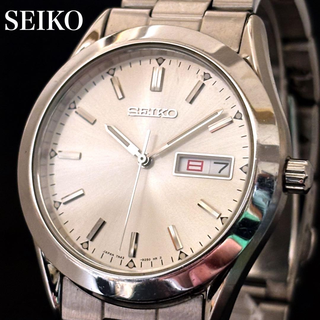 Seiko Mens Silver Dress Watch Classic Everyday Fashion Timepiece