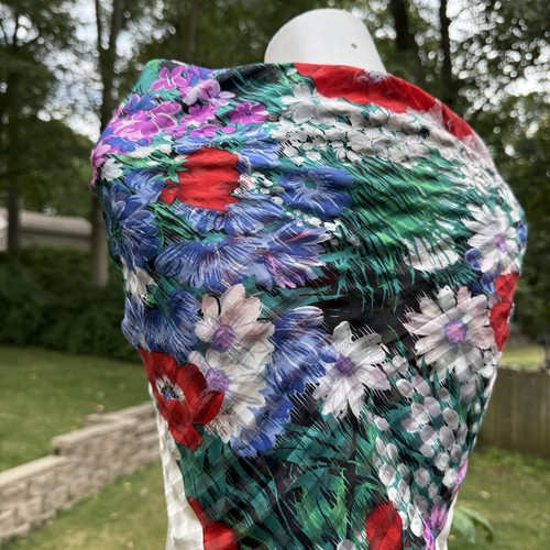 Sciarpa Hanae Mori fazzoletto donna viola floreale 30 x 30 quadrati - Foto 2 di 9