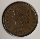 Photo of a 1833-P Half Cent from an eBay listing that sold on Jul 5, 2026