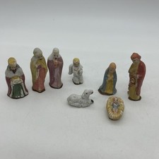 Belén Vintage Set 8 Figuras Navidad Resina Miniatura Pesebre Escena