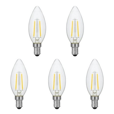 SPL E14 LED Filamentlampe C35 2W 2500K Extra Warmweiß Dimmbar 5 Stück
