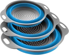 Collapsible Colander Set of 3 blue