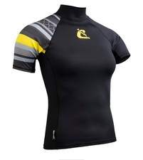 Cressi Shield Lady Rash Guard Kurzarm schwarz/gelb M/3 (Medium)