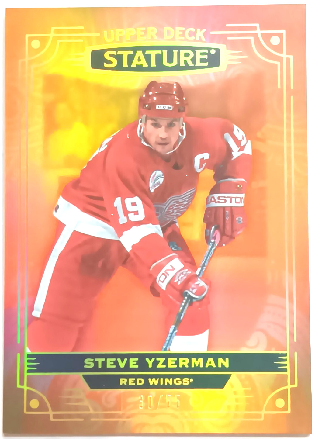 2022-23 UD Stature Orange Steve Yzerman /55 Detroit Red Wings