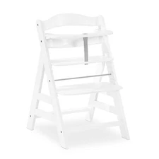 hauck Alpha+ Grow Along Adjustable Wooden Highchair, Beechwood, White (Open Box)