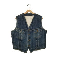 LEE Storm Rider Denim Vest VTG 70s Sherpa Lined Western Jean Jacket USA Mens MD