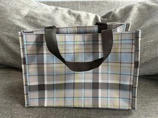 Thirty One Mini Organizing Utility Tote In Harvest Plaid