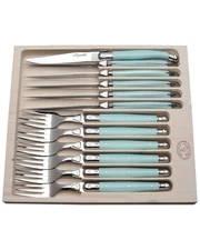 Jean Dubost Laguiole 12Pc Flatware Set Turquoise 12Pc