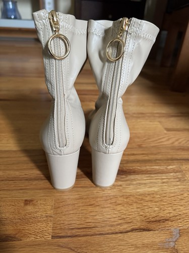 Beige Damen-Stiefelette mit Stretch-Reißverschluss hinten Größe 8 neu - Bild 4 von 5