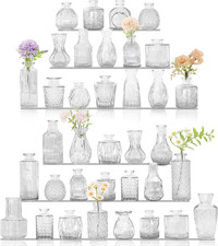 36Pcs Bud Vases Set Small Vintage Glass Bottles Clear Bud Vases in Bulk