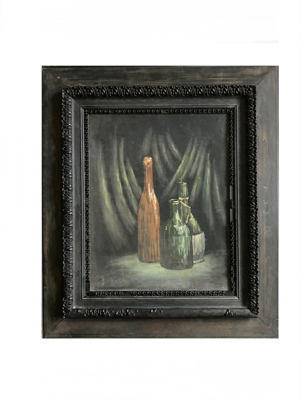 Original Antique Victorian Still life painting / framed 1800s Edwardian Gothic 
