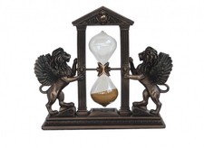 Italfama Winged Lion Hourglass Bronze Resin 5 Minute Sand Timer Italy
