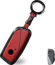 OLLEN Metal Key Fob Cover, Fit for BMW 2023 2024 2025 2026 New 5/7 - RED