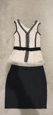 Ladies petite medium classic separates outfit short skirt lace camisole petite m