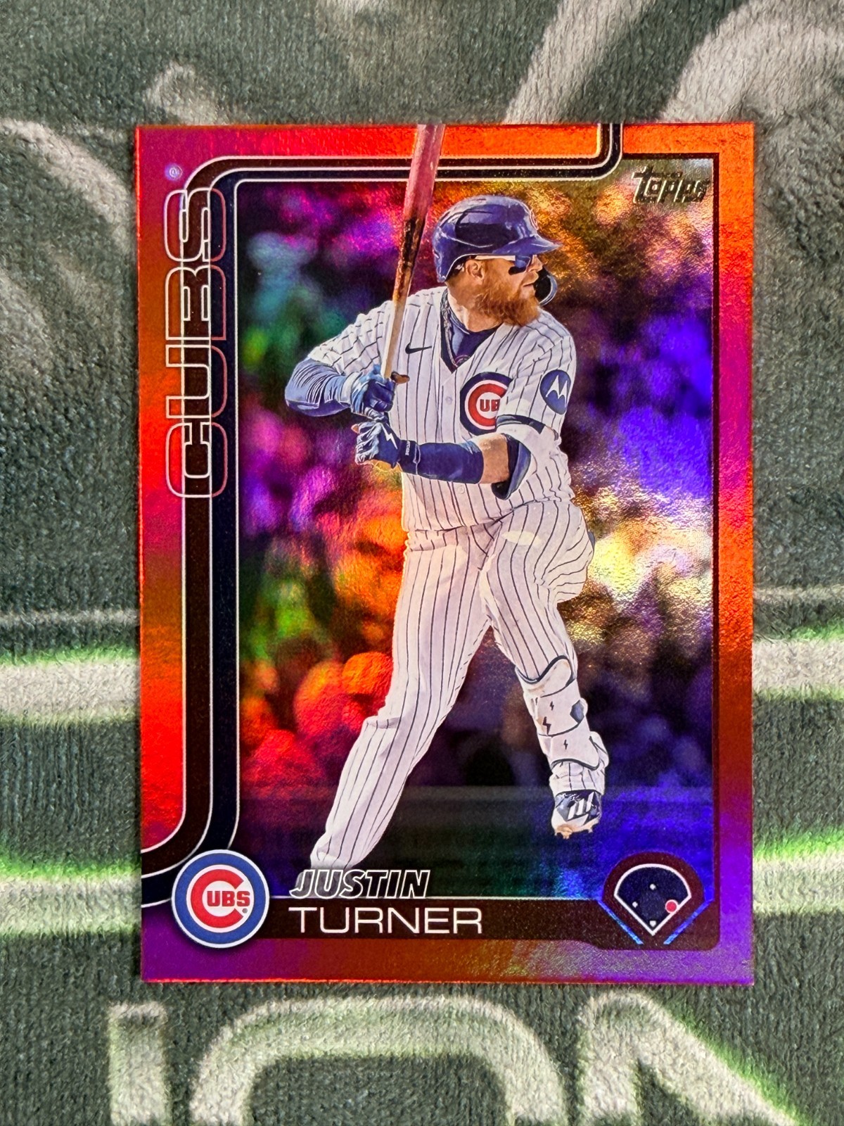 Topps 2025 Update Series Justin Turner Chicago Cubs #US27 Red Foil 2/5