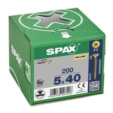 Spax S Self Countersinking Pozi Wood Screws 5mm 40mm Pack of 200