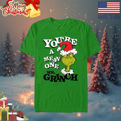 #ad Dr. Seuss Christmas Grinch You’re a Mean One Portrait T Shirt Size S 5XL $8.05