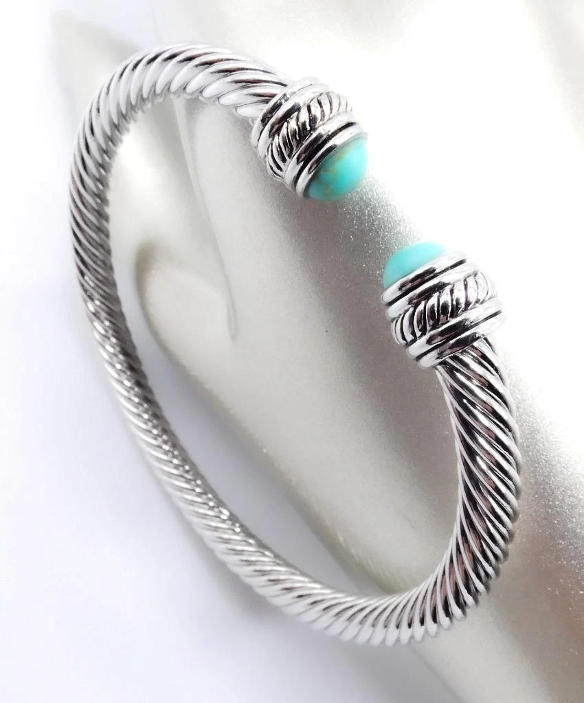 Cuff bracelet with stone ends deals