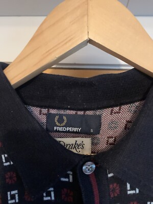 Fred Perry X Drakes Of London Knitwear Polo Sz Small 18” Ptp Exc