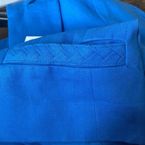 Jason Wu Linen Blend Wide Leg BraidedCrop Pants 4 and Jacket M French Blue NWT - Picture 8 of 13
