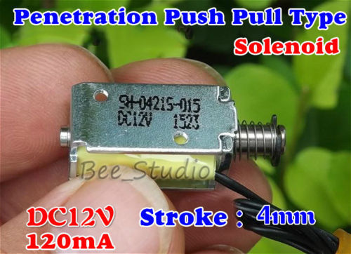 DC12V 120 mA 4 mm temps type poussée traction micro solénoïde électro-aimant mini solénoïde - Photo 1/7