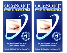 Ocusoft Eye Lid Virtually Line Free Cleansing Pads, 100 Ea, 2 Pack