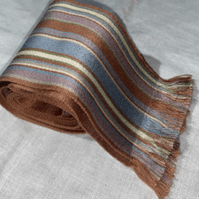 Vintage Wide Striped Fringe Fabric Tie Waist Belt One Size