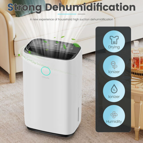25L Dehumidifier Air Purifier with Humidistat LCD Display for Home Laundry UK - Picture 2 of 16