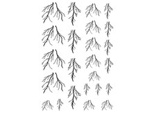 Lightning 24 pcs 0.75 to 1 Inch Black Fused Glass Decals