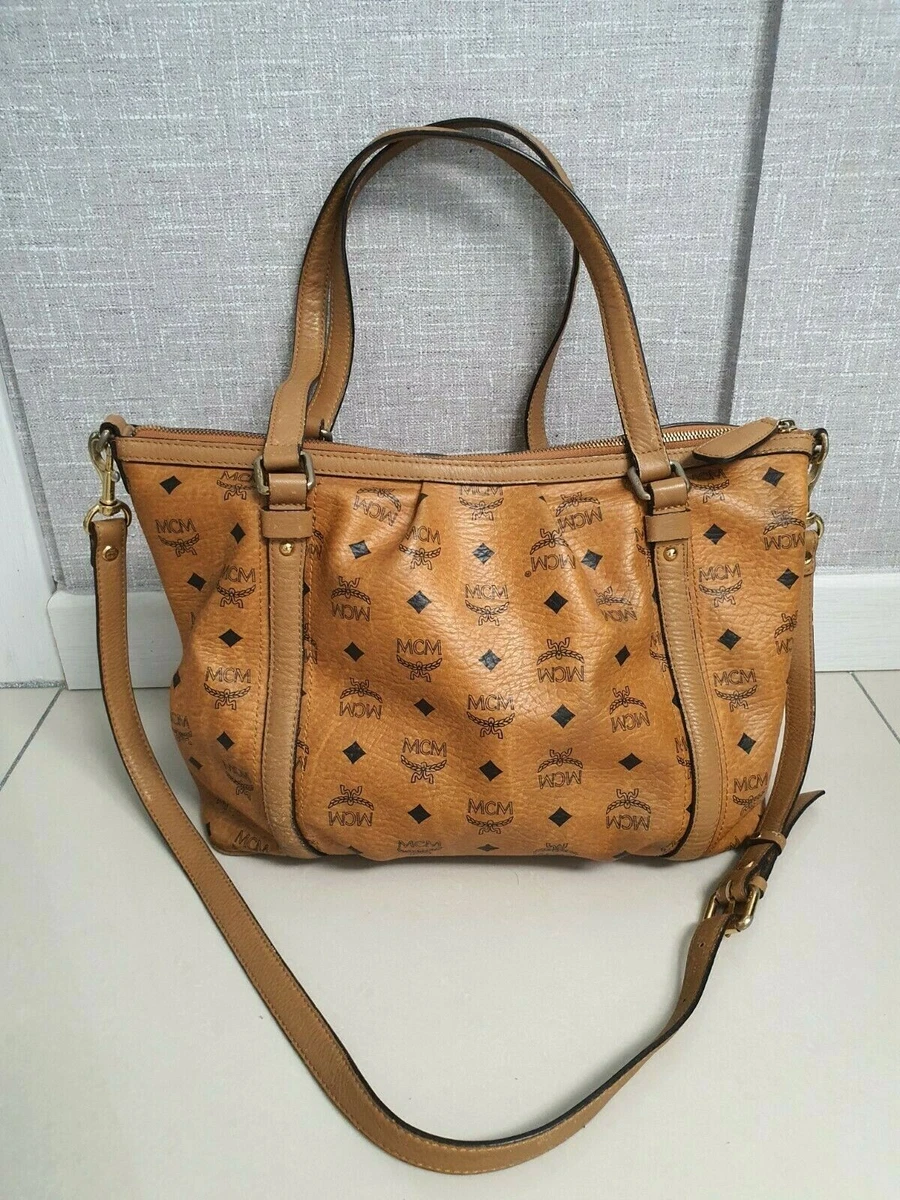 MCM, Bags, Mcm Visetos Leather Boston Bag 25cm