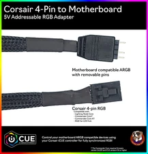 Corsair RGB Fan To Aura/Mystic Light (Motherboard) A-RGB Adapter