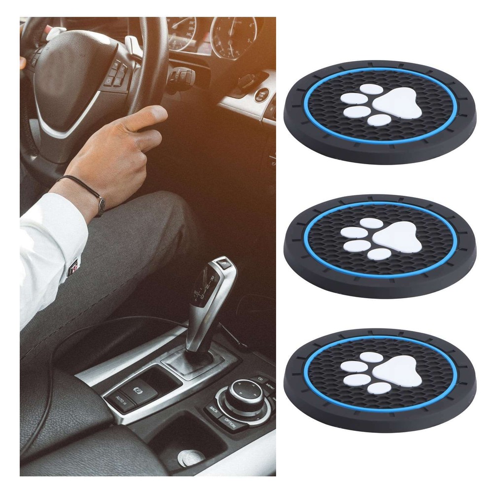 3Pcs Automotive Drinks Coaster Drinks Mat Silicone Drink Coasters Car Drink