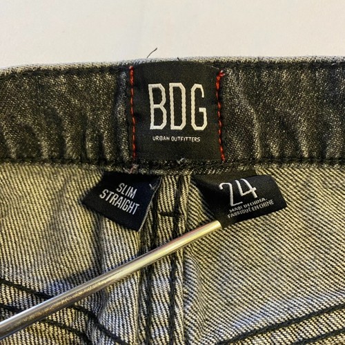 BDG Distressed Jeans Size Women's 24 Black Slim Straight Button Fly - Picture 11 of 11