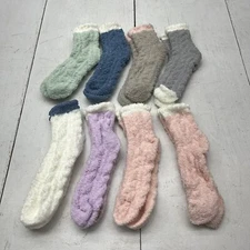 Multicolored Fuzzy Socks Women’s One Size NEW
