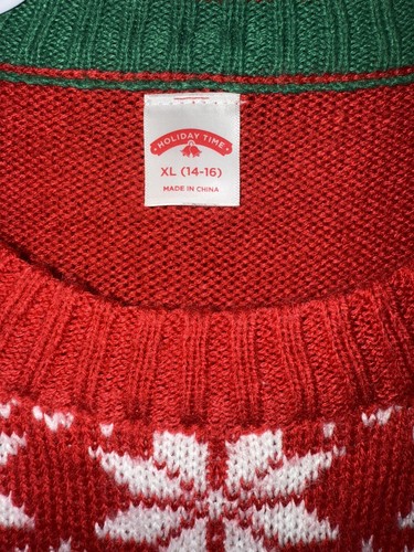 HOLIDAY TIME Christmas Ugly sweater Llama Sequin Sunglasses Kid unisex XL 14-16 - Picture 4 of 7