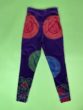 Vintage Versace Purple Velvet Roman Medallion High Waist Tapered Pants - XS