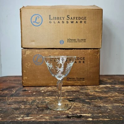 Libbey Clear Candlelight Etched Sherbet Stemmed Champagne Glass