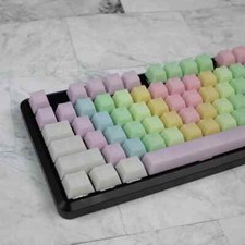 POM Jelly Rainbow Keycaps Blank 108 keycap set With 1.75u Shift