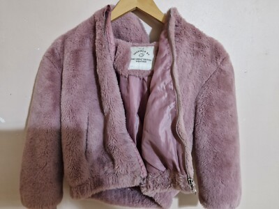 George Pink faux fur coat For AGES 9-10